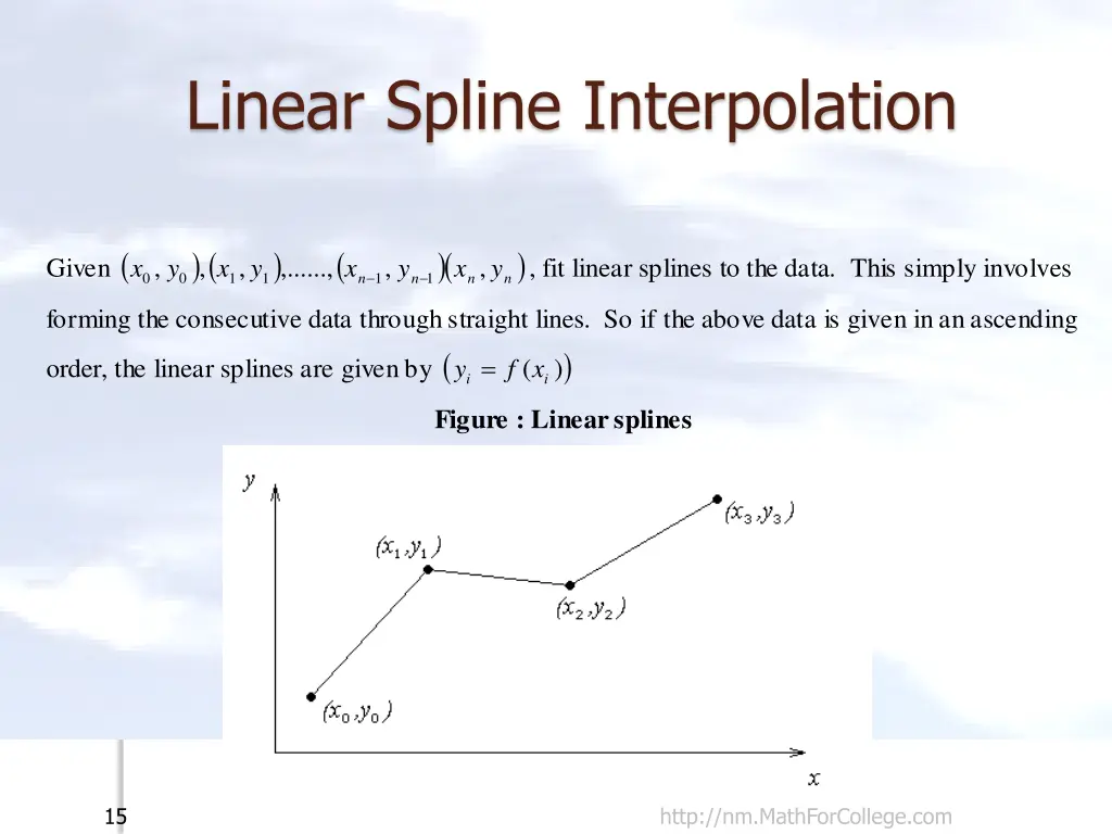 linear spline interpolation