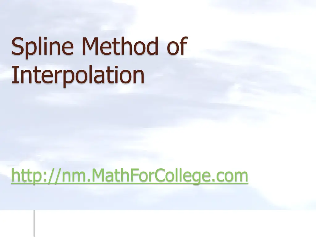 spline method of interpolation