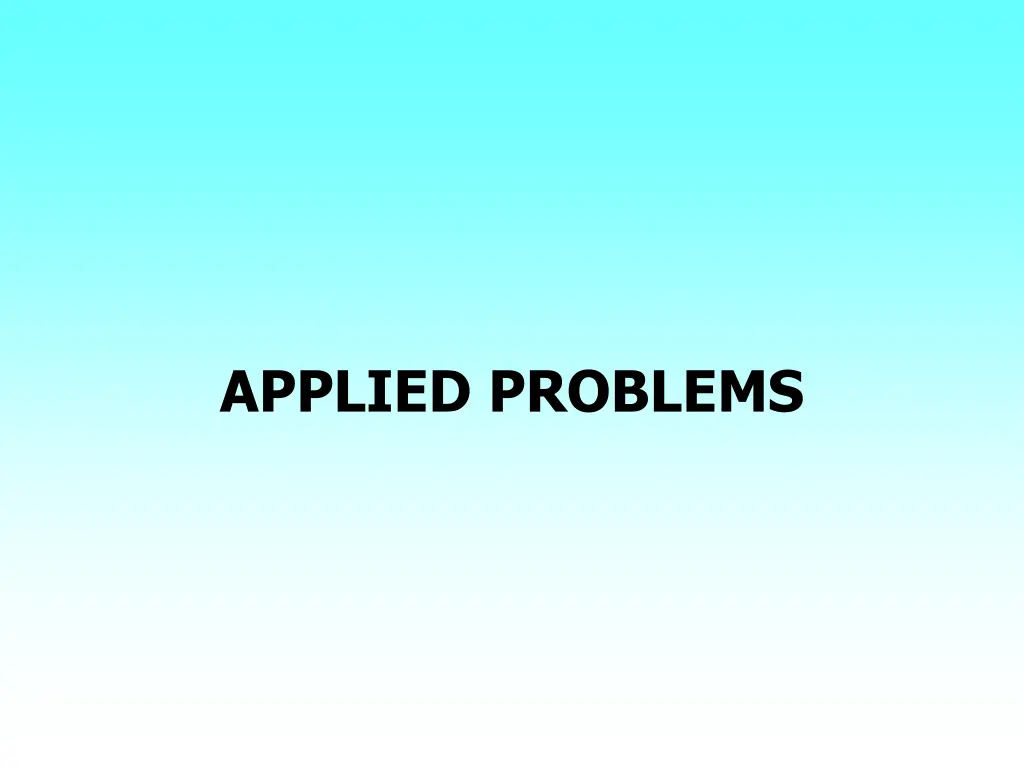 applied problems