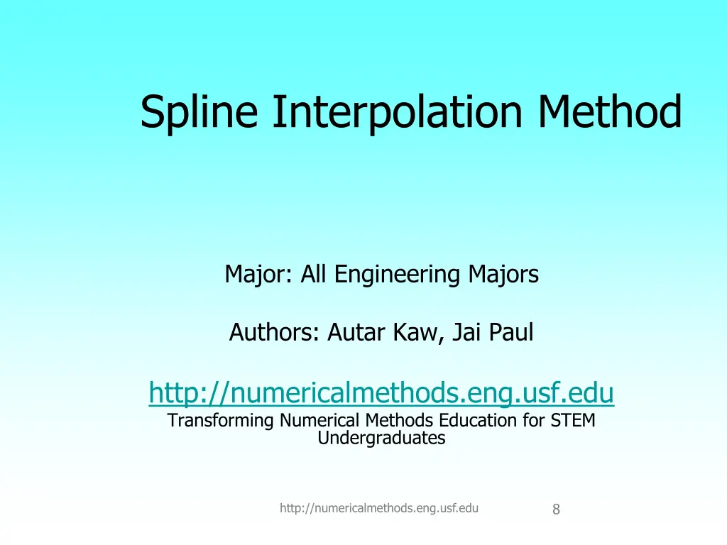 spline interpolation method