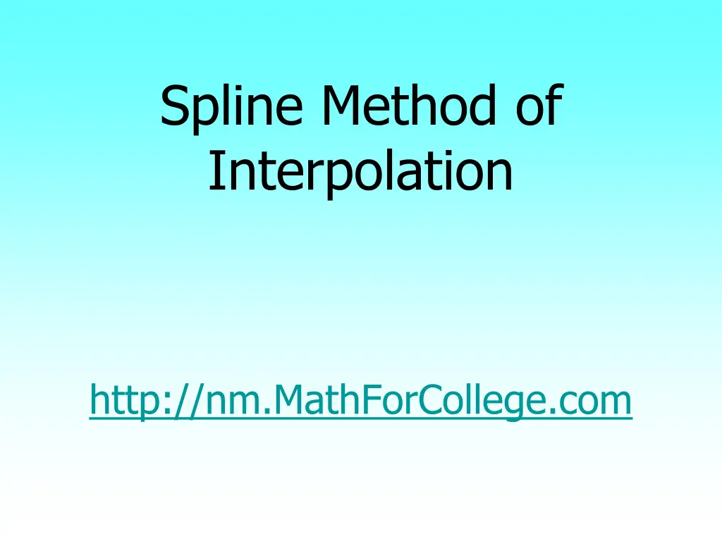 spline method of interpolation