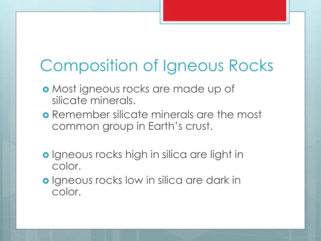 composition of igneous rocks