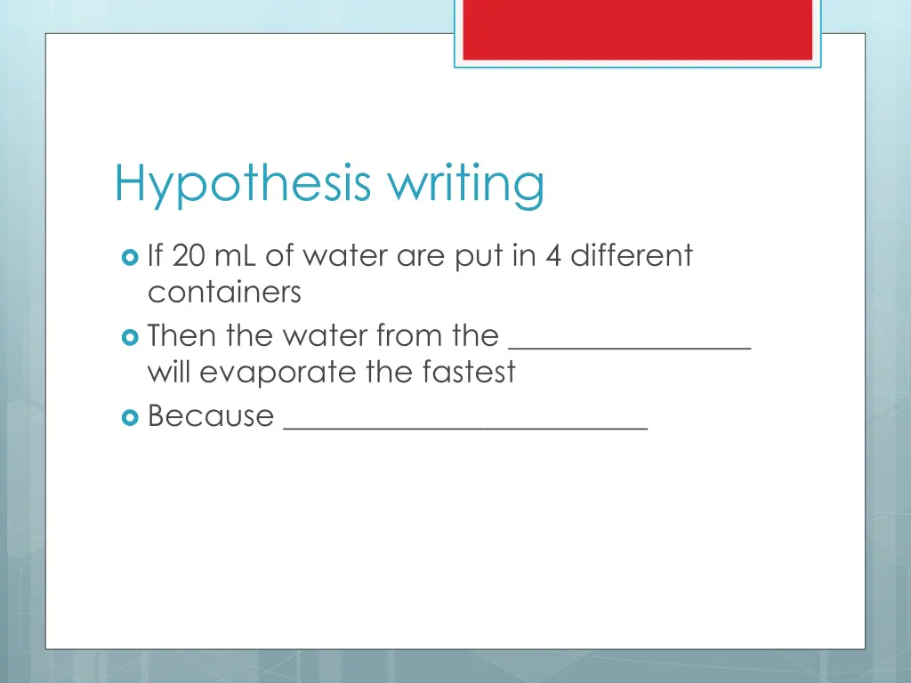 hypothesis writing