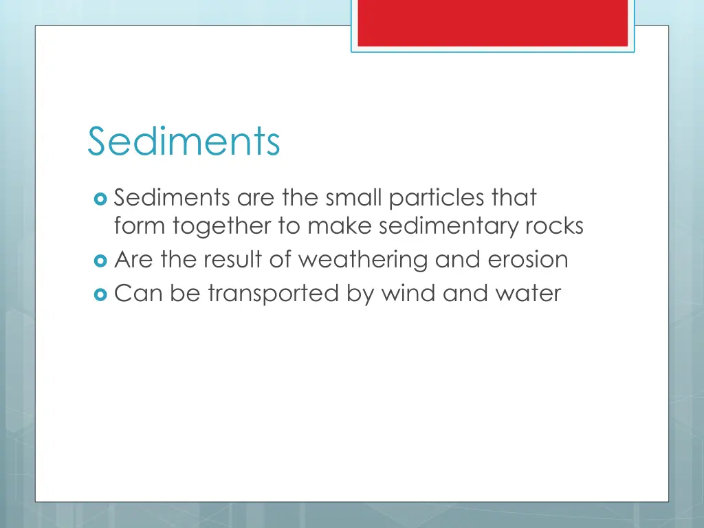 sediments