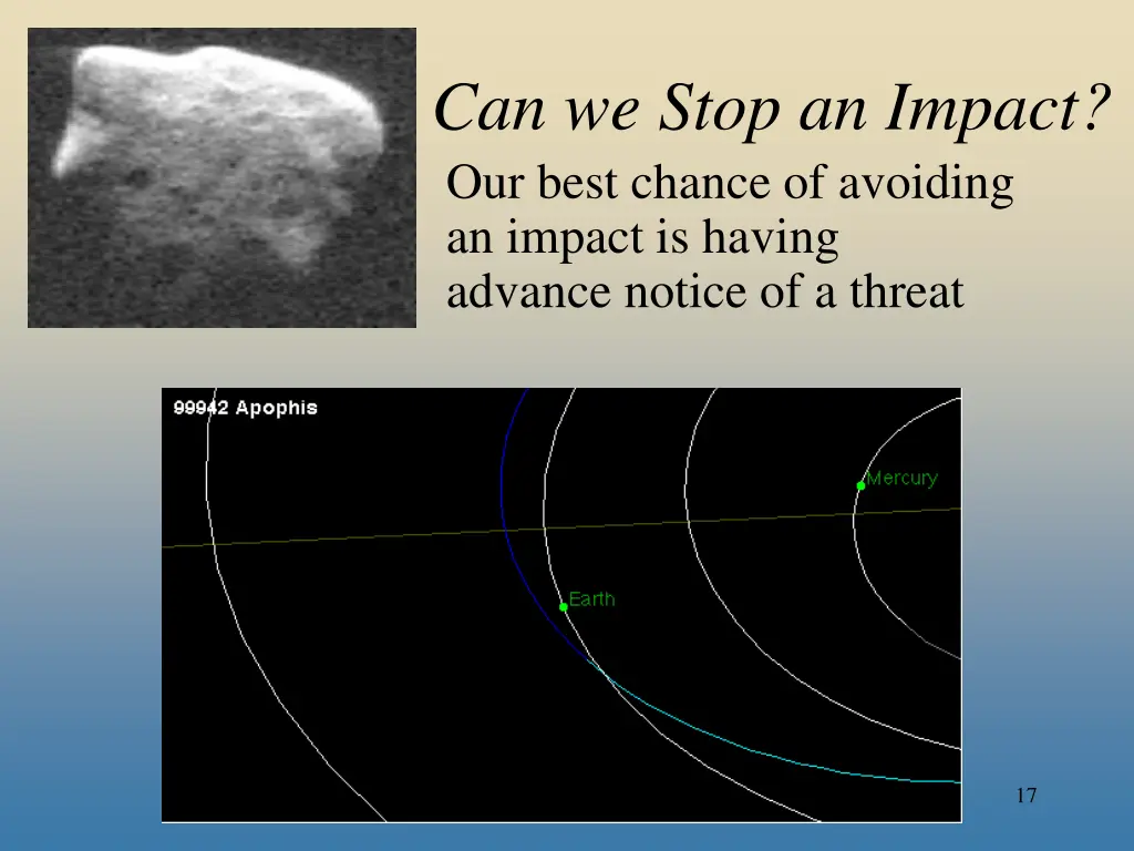 can we stop an impact our best chance of avoiding