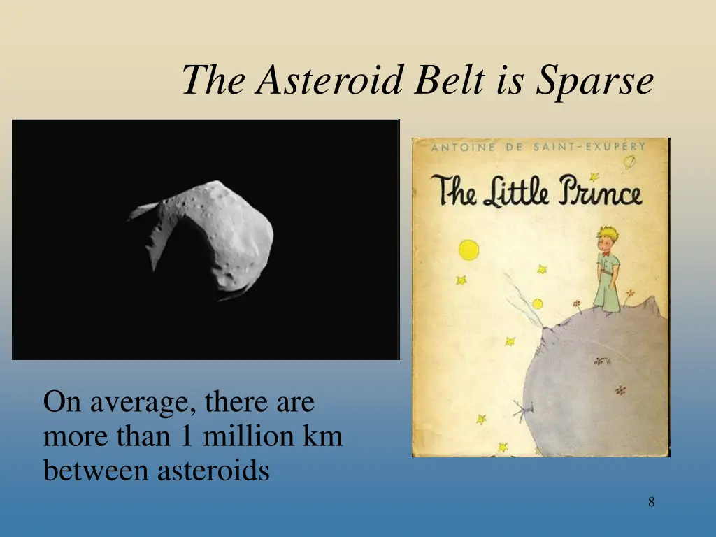 the asteroid belt is sparse