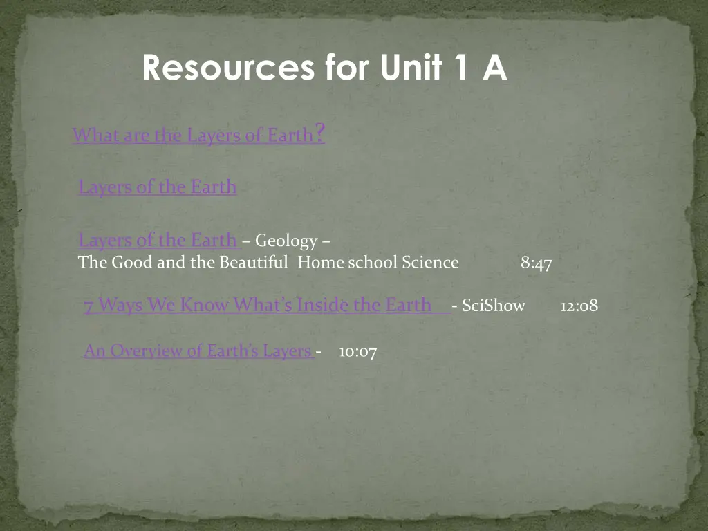 resources for unit 1 a