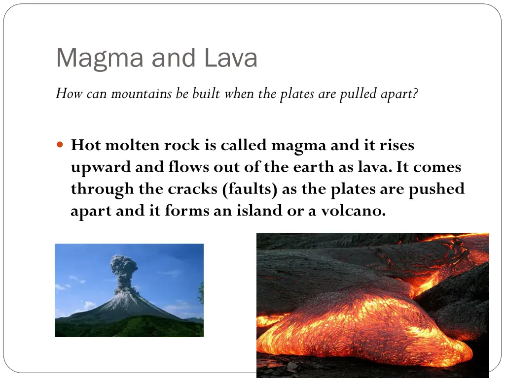 magma and lava