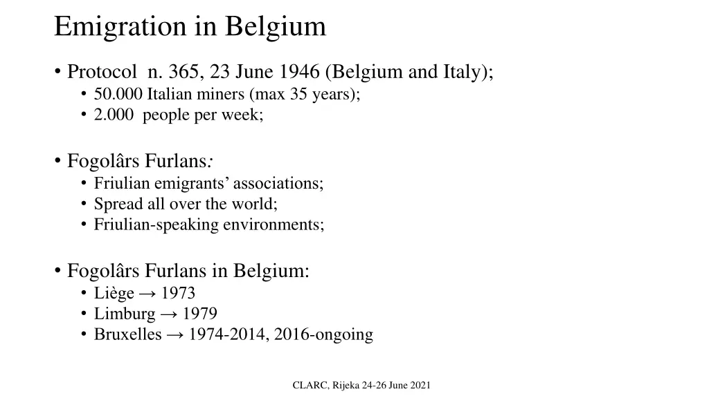 emigration in belgium