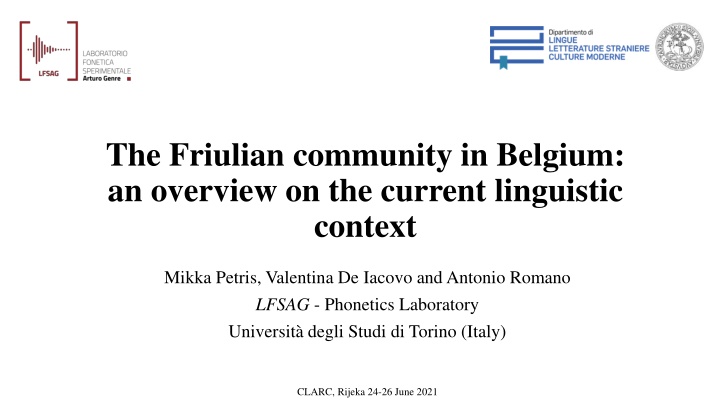 the friulian community in belgium an overview