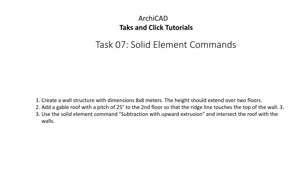 archicad taks and click tutorials