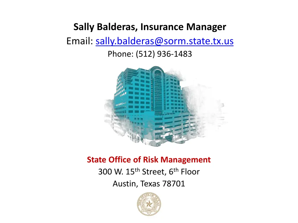 sally balderas insurance manager email sally