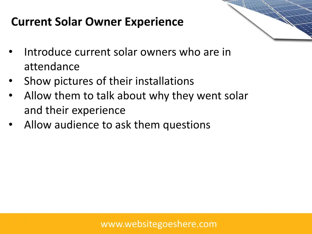 current solar owner experience