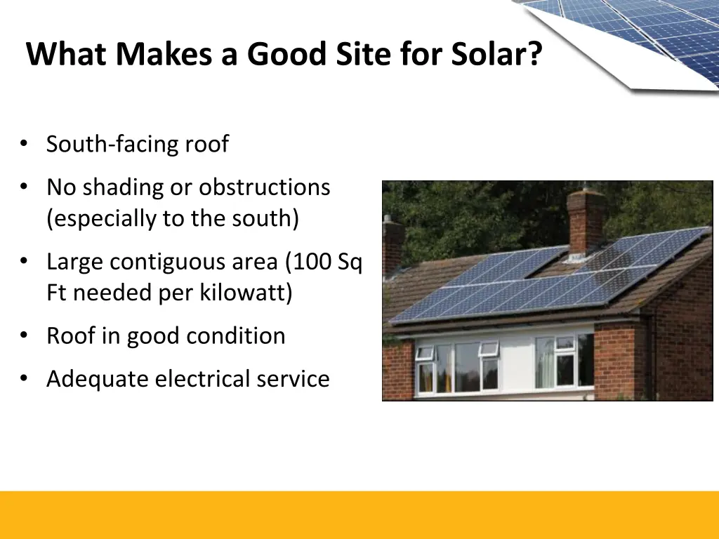 what makes a good site for solar