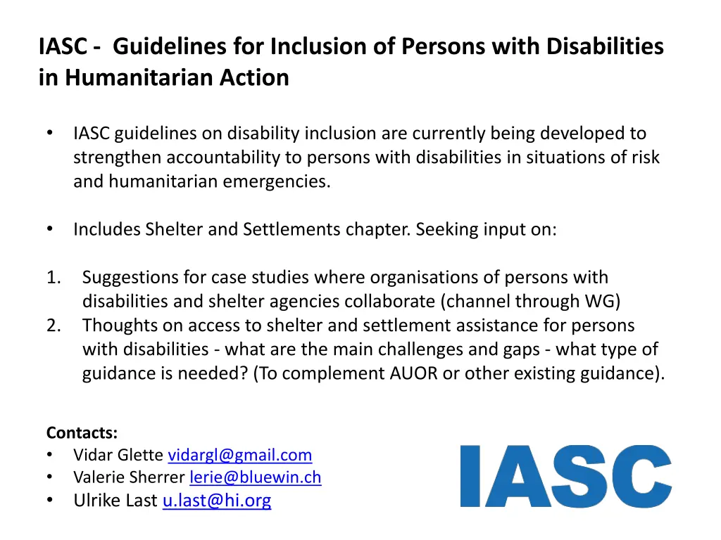 iasc guidelines for inclusion of persons with