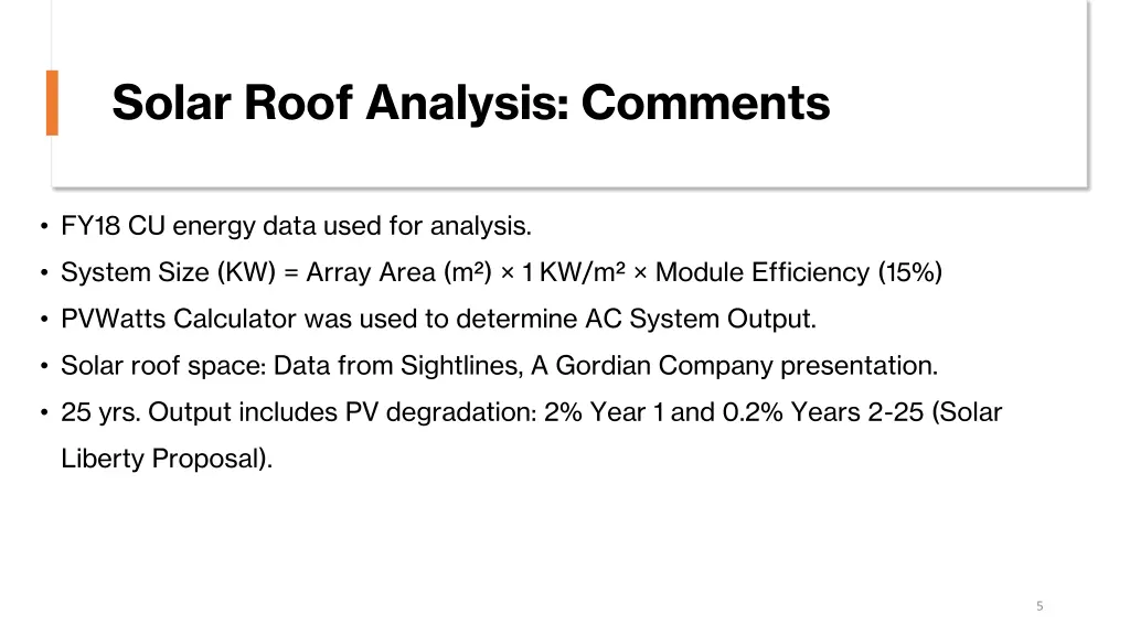 solar roof analysis comments