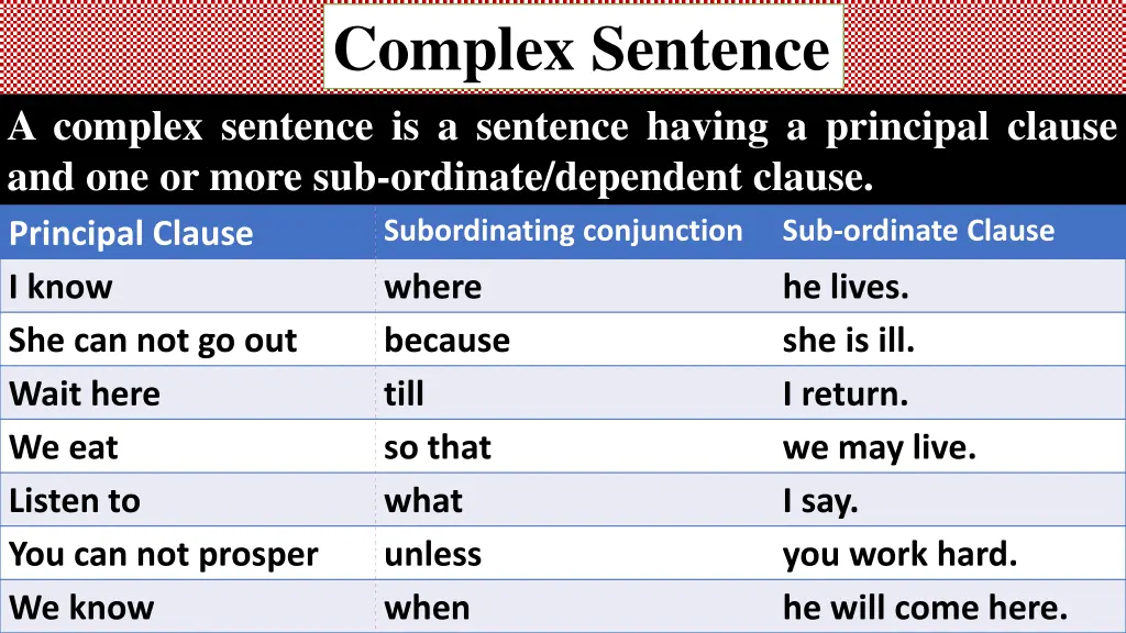 complex sentence