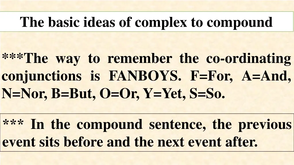 the basic ideas of complex to compound