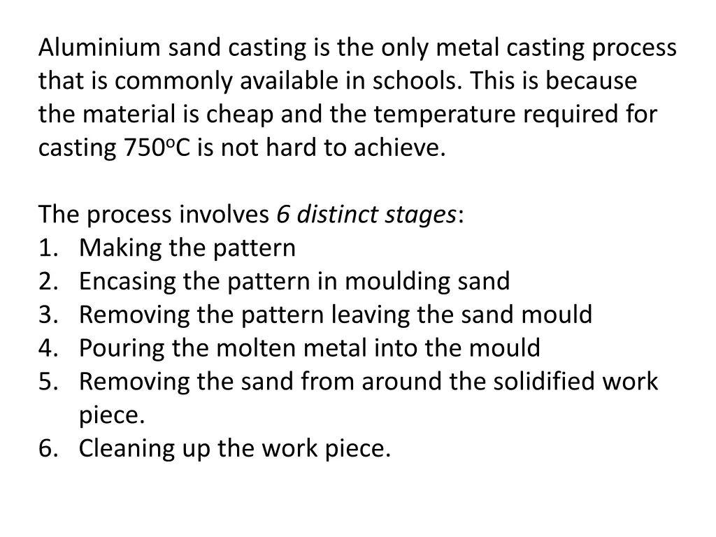 aluminium sand casting is the only metal casting