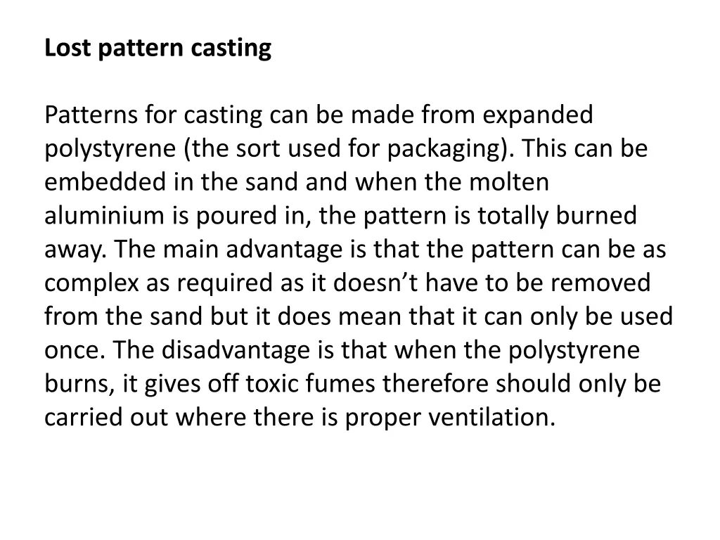 lost pattern casting