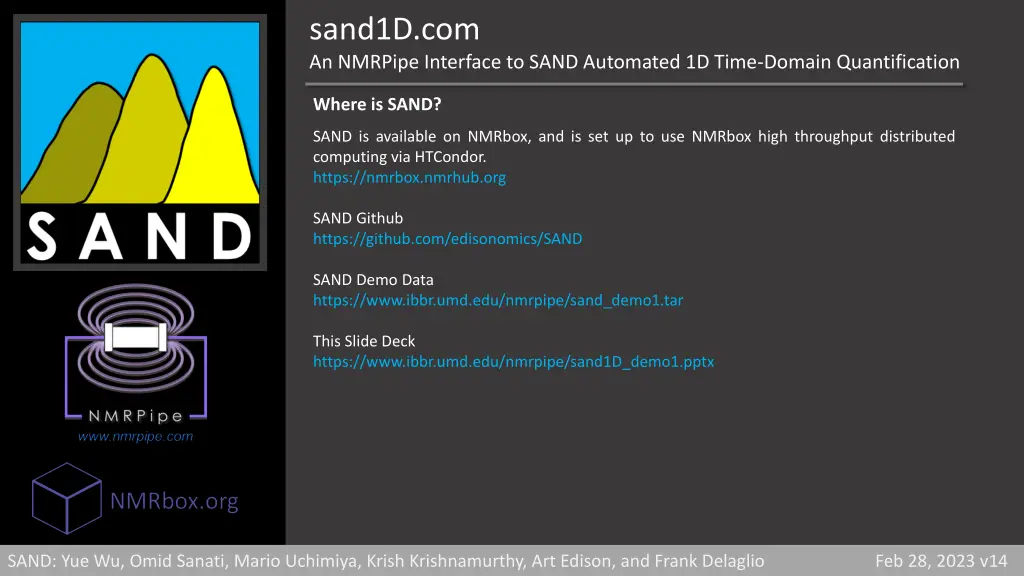 sand1d com an nmrpipe interface to sand automated 1