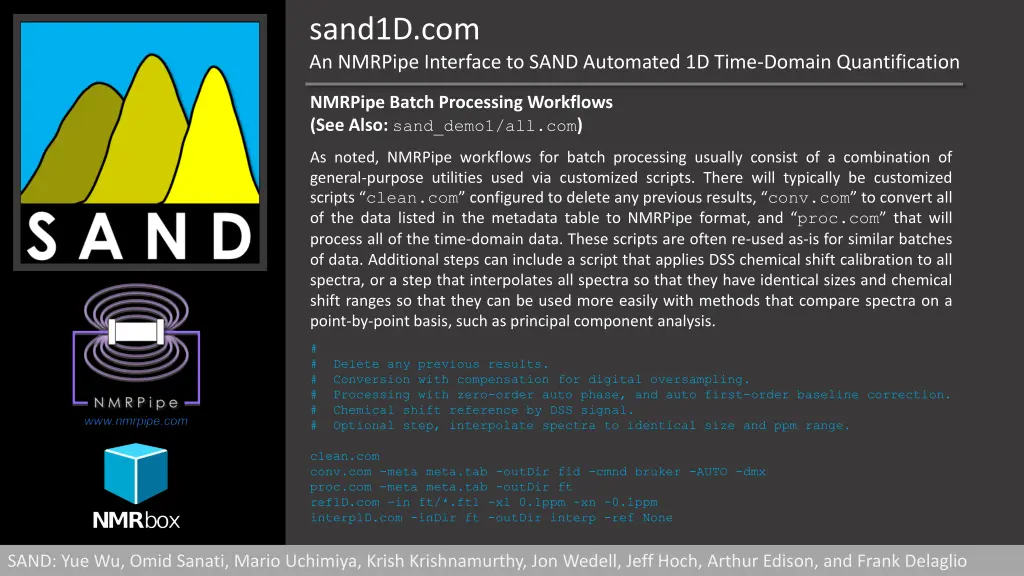 sand1d com an nmrpipe interface to sand automated 17