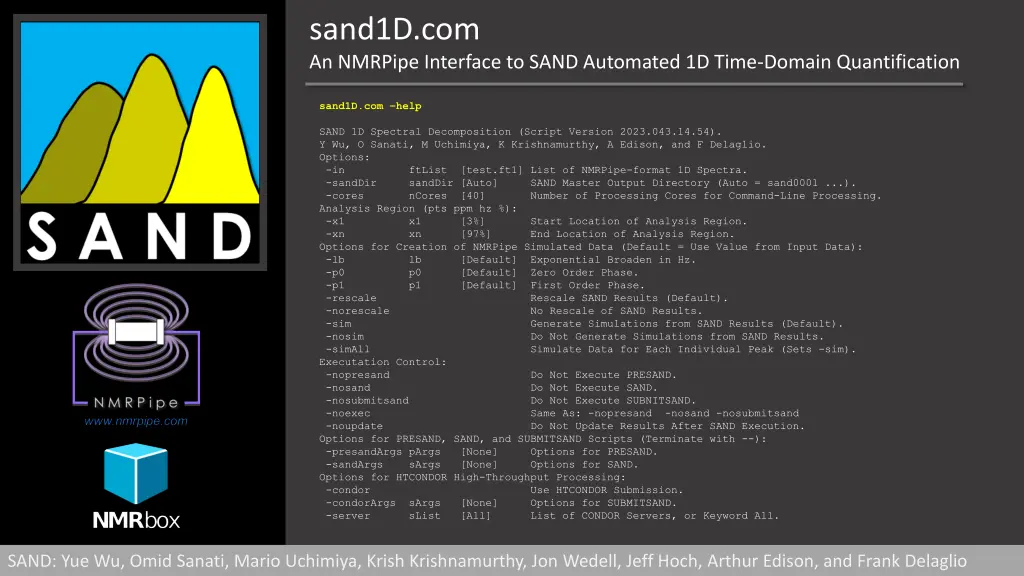 sand1d com an nmrpipe interface to sand automated 18