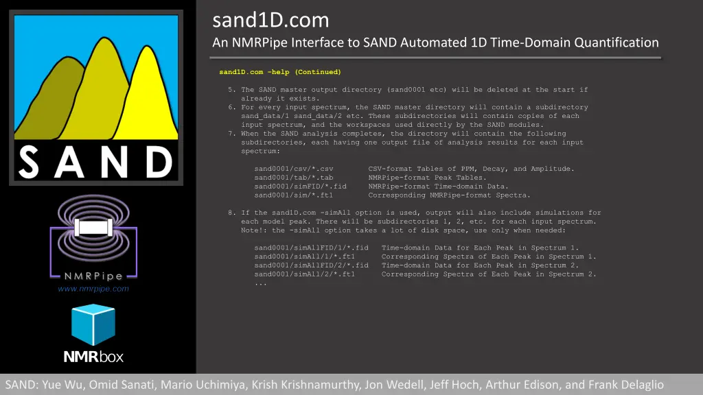 sand1d com an nmrpipe interface to sand automated 20