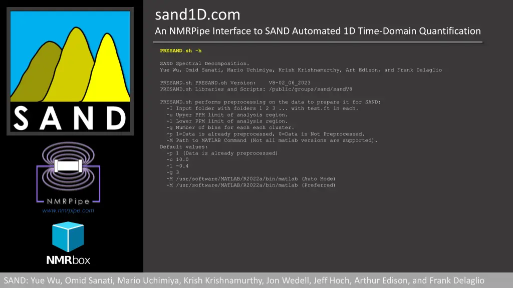 sand1d com an nmrpipe interface to sand automated 21