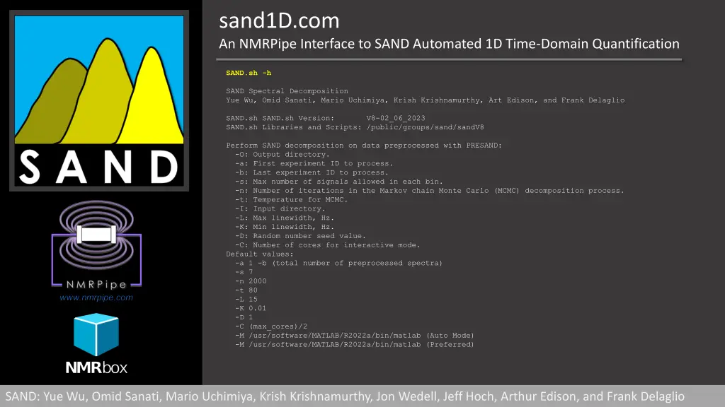 sand1d com an nmrpipe interface to sand automated 22