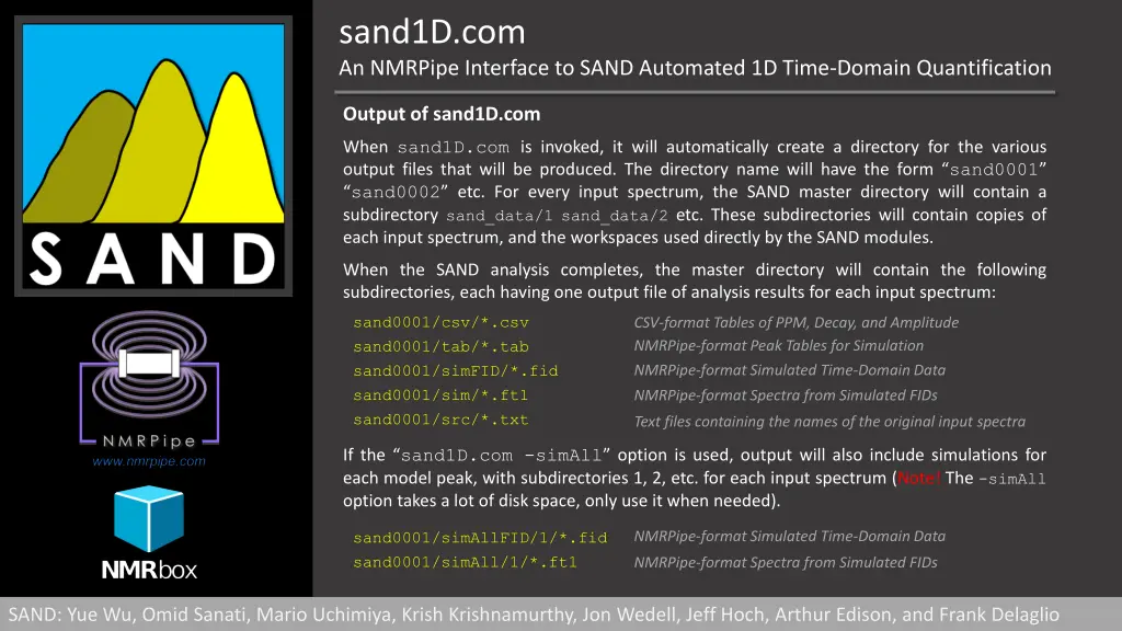 sand1d com an nmrpipe interface to sand automated 5