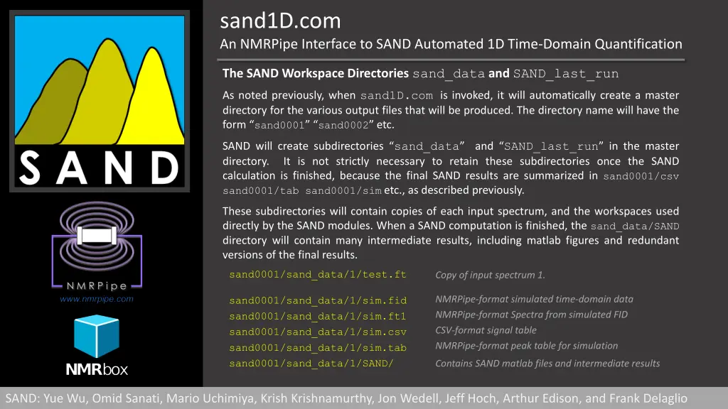 sand1d com an nmrpipe interface to sand automated 6