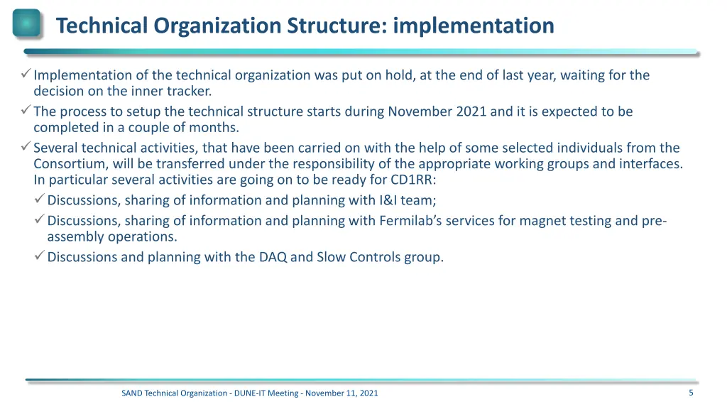 technical organization structure implementation