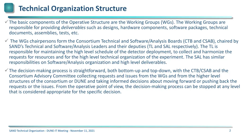 technical organization structure