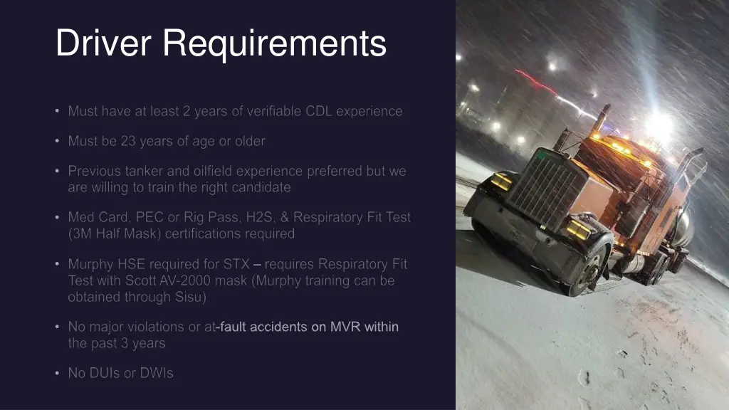 driver requirements