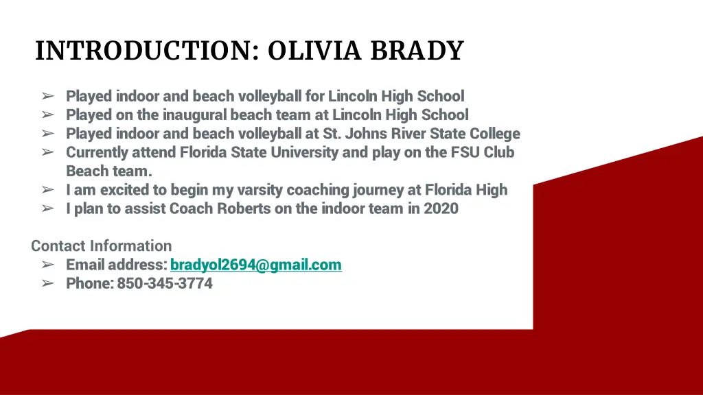 introduction olivia brady