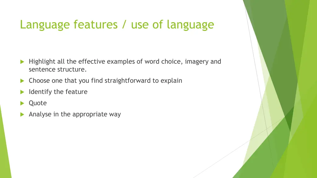 language features use of language