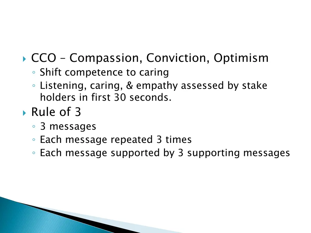 cco compassion conviction optimism shift