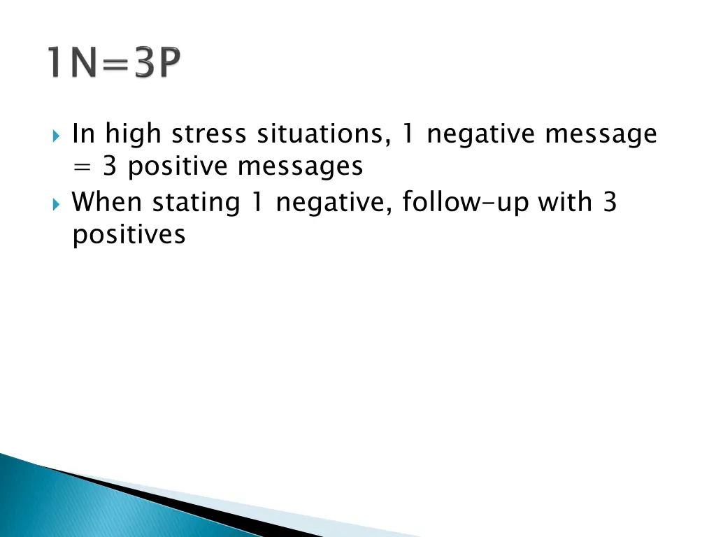 in high stress situations 1 negative message