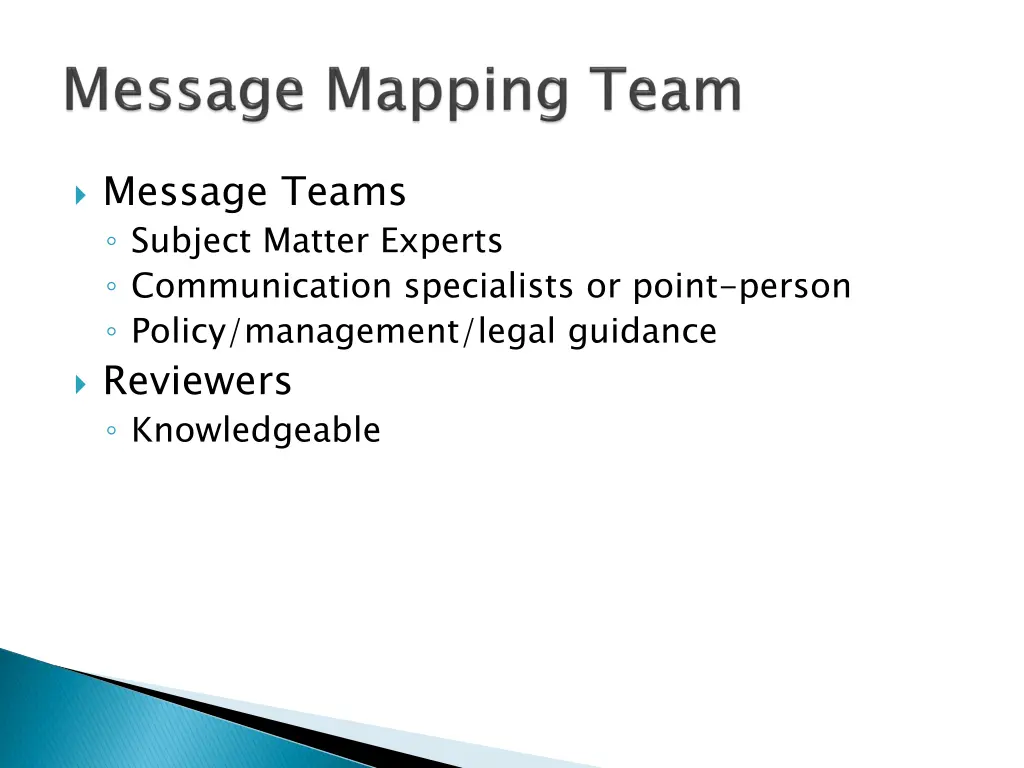 message teams subject matter experts