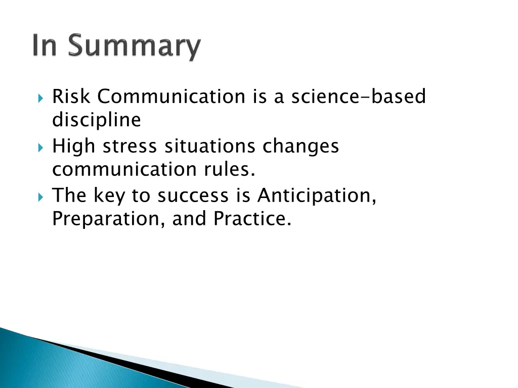 risk communication is a science based discipline