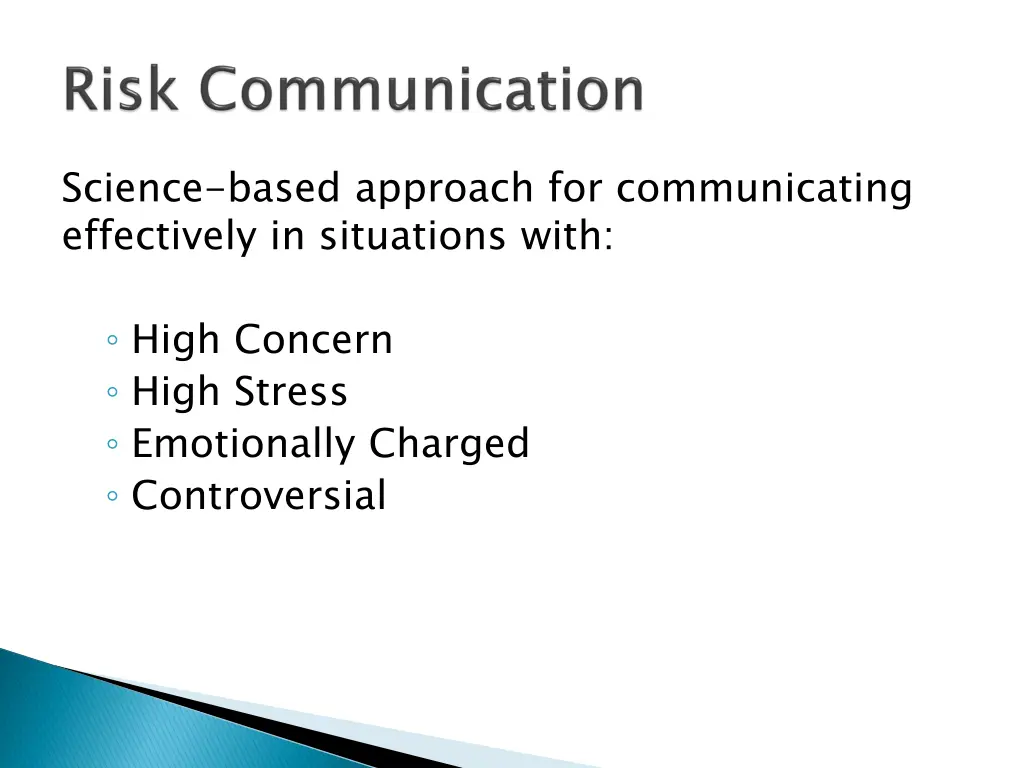 science based approach for communicating