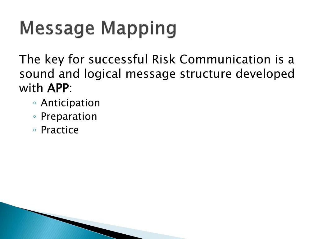 the key for successful risk communication