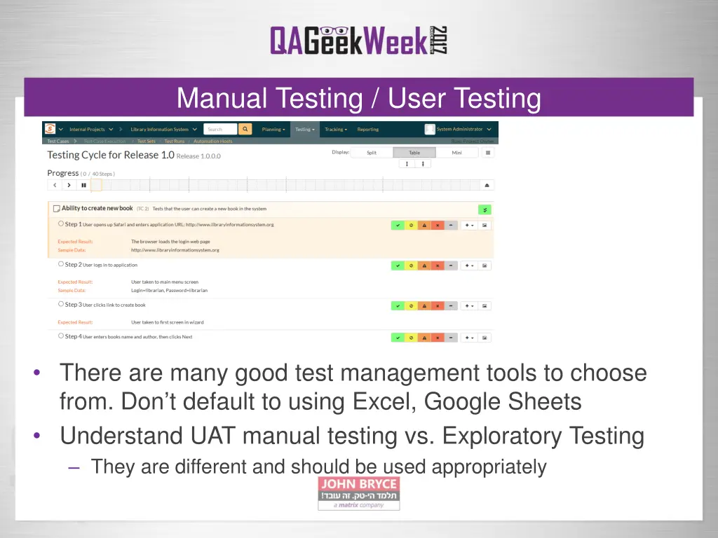 manual testing user testing