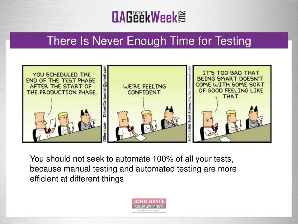 there is never enough time for testing