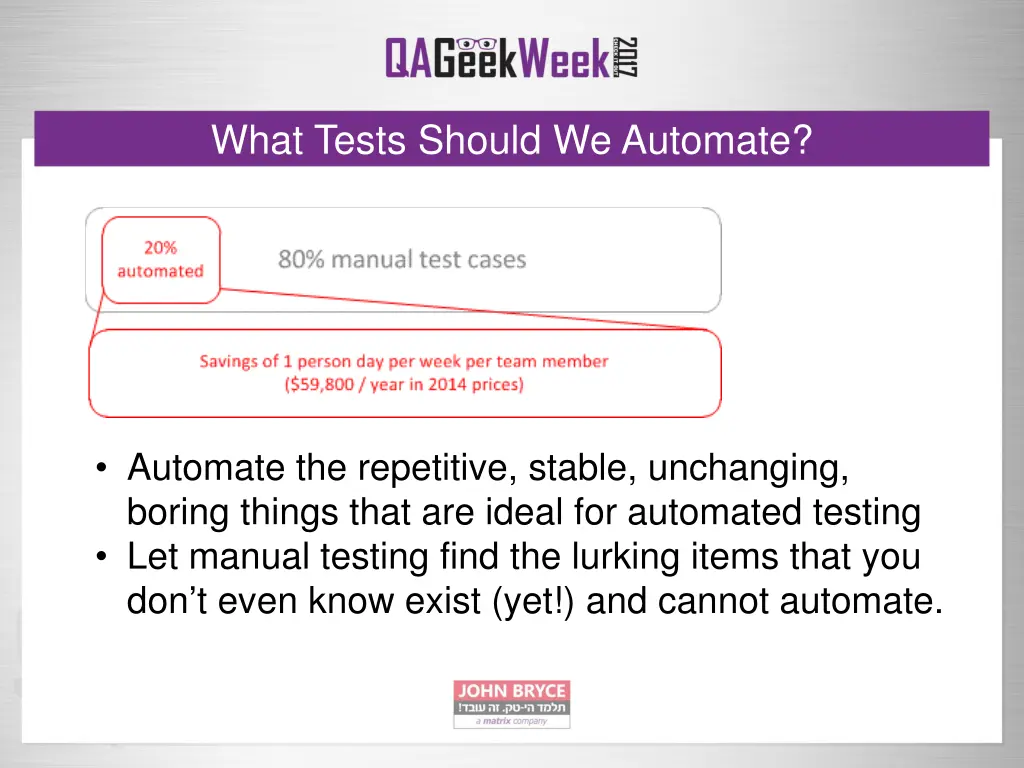 what tests should we automate 1