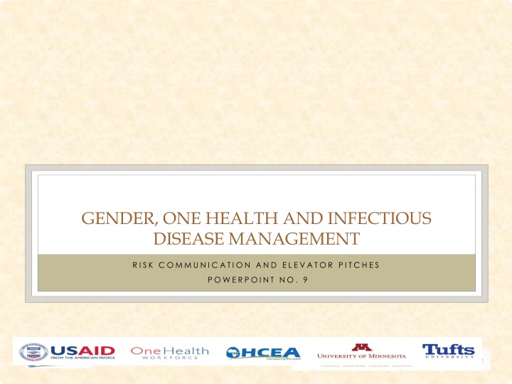 gender one health and infectious disease