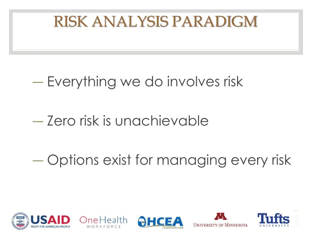 risk analysis paradigm