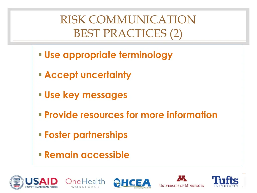 risk communication best practices 2