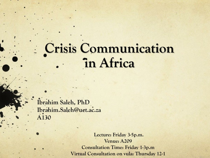 crisis communication in africa